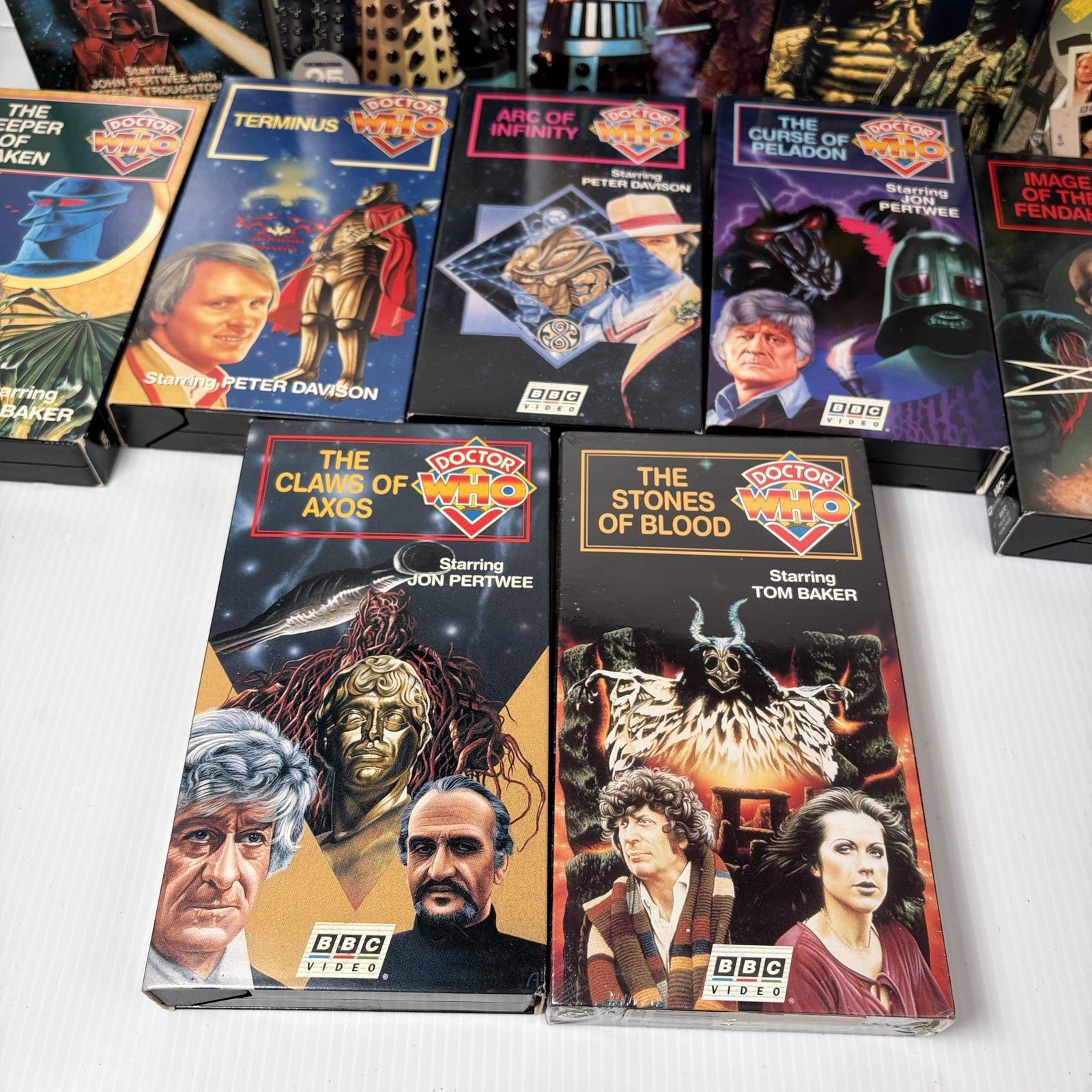 Doctor Who VHS Tapes Lot Collection 12 BBC Video CBS/FOX Fox Video Peter Davison