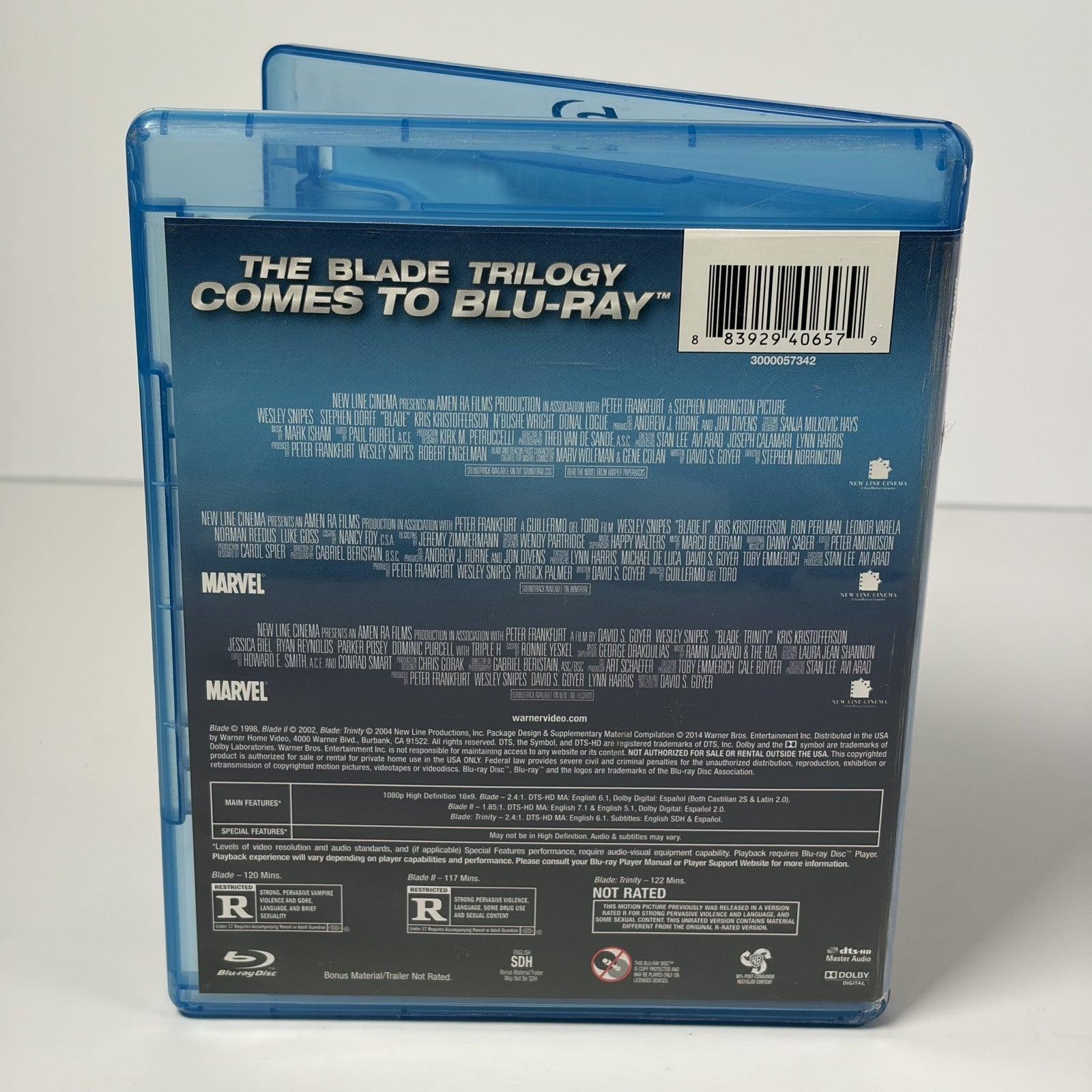 Blade Trilogy Triple Feature Blu-ray Disc Wesley Snipes Blade 1 2 3 New Line