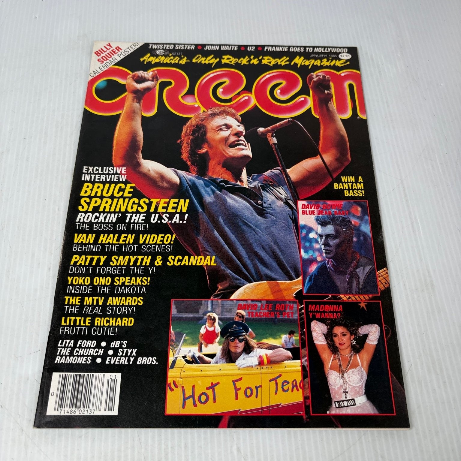 Creem Magazine January 1985 Bruce Springsteen Billy Squier Poster Music