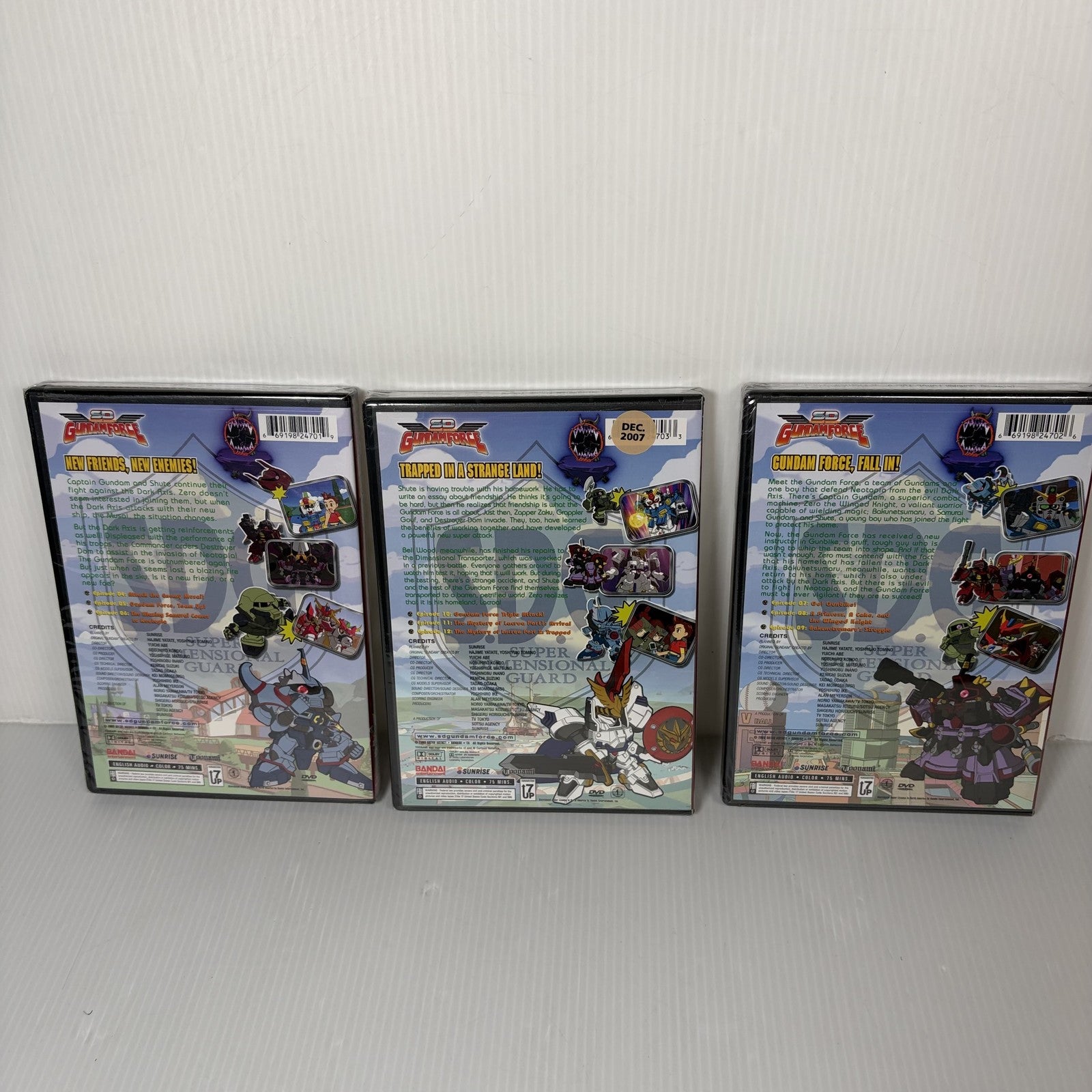 SD Gundam Force DVD Volumes 2, 3, 4 Lot New Sealed Anime Action Mecha Sunrise