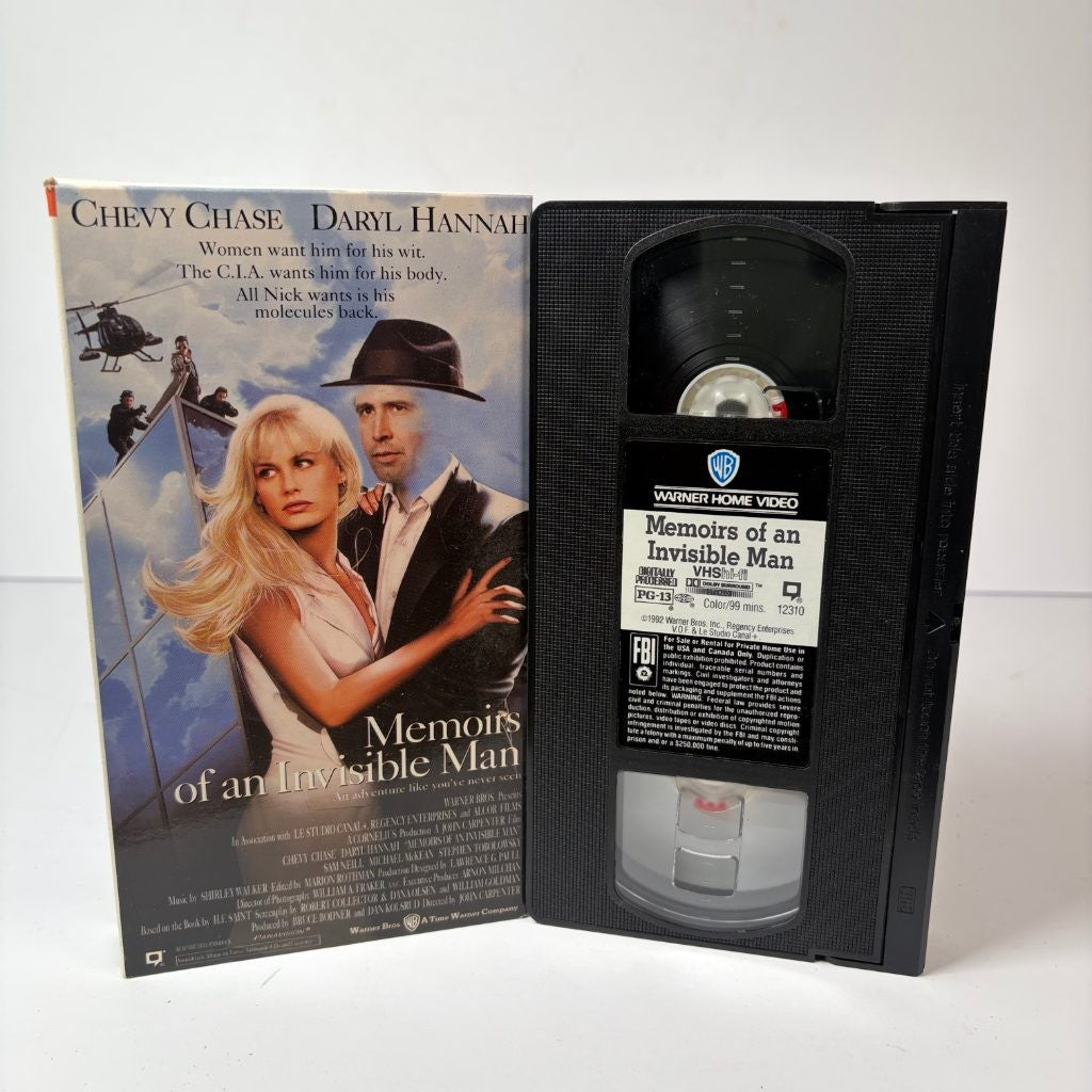 Memoirs of an Invisible Man VHS Chevy Chase Daryl Hannah John Carpenter 1992