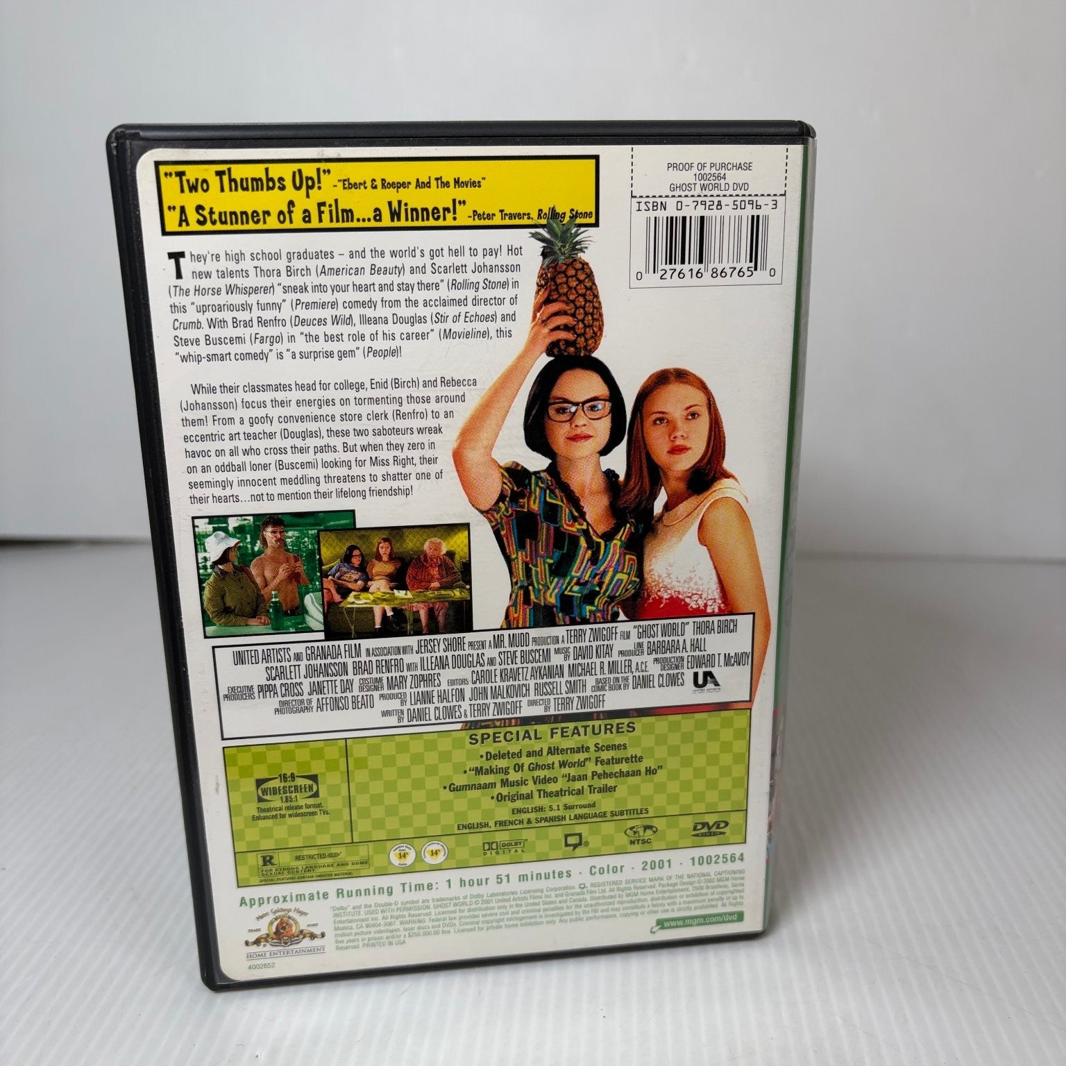 Ghost World DVD 2001 Thora Birch Scarlett Johansson Steve Buscemi Terry Zwigoff