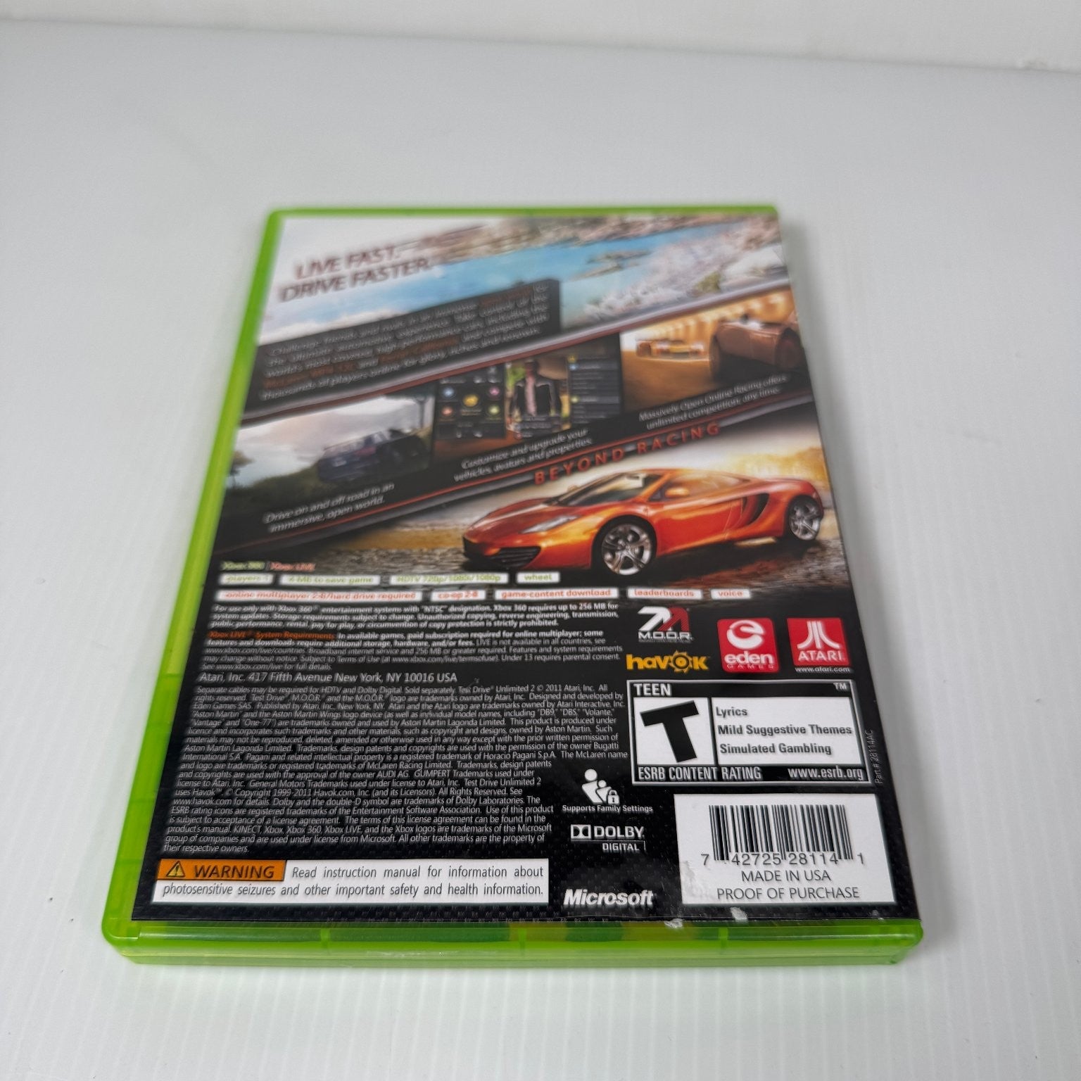 Test Drive Unlimited 2 Xbox 360 Video Game Open World Racing Complete CIB