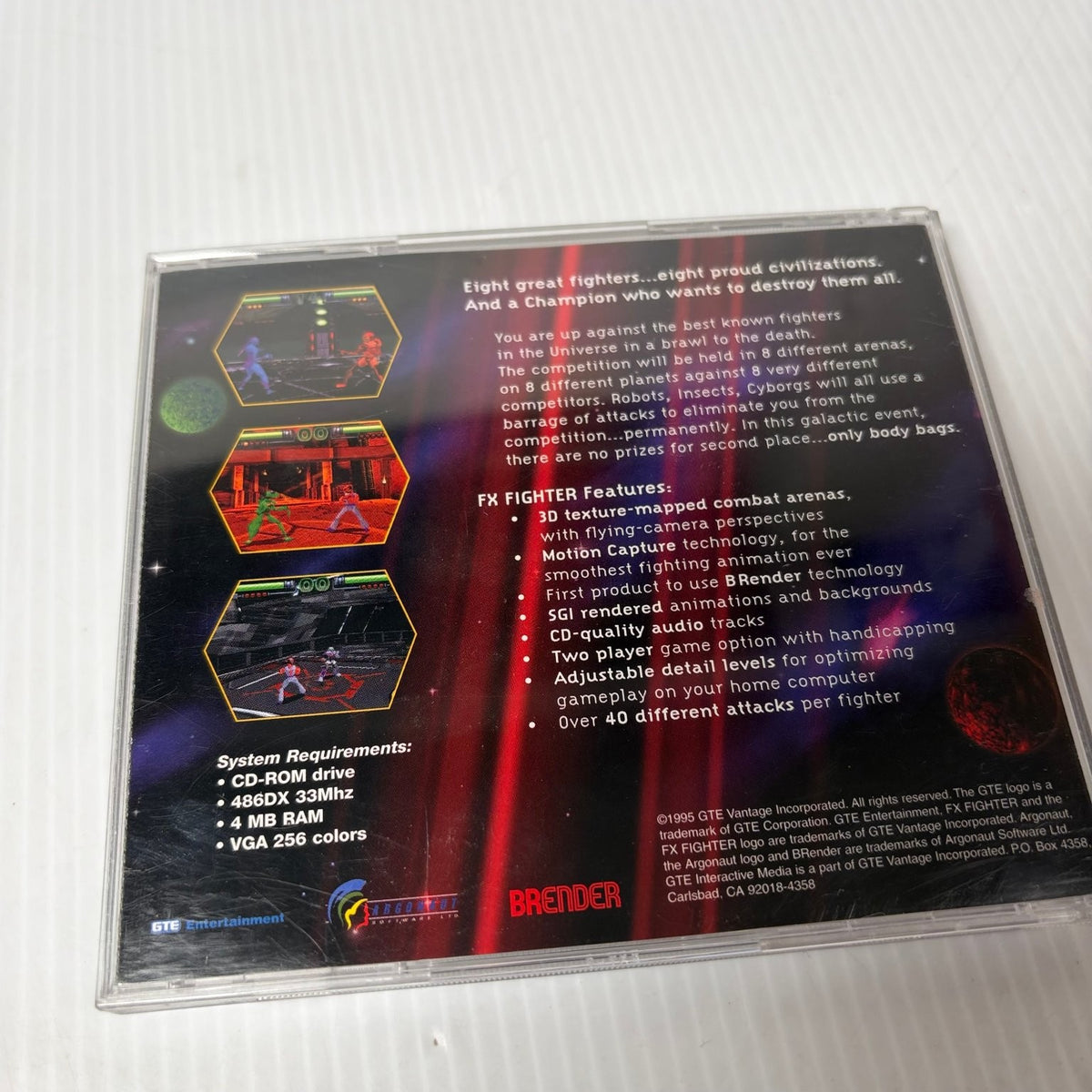 FX Fighter PC Video Game 1995 GTE Entertainment 3D Fighting Two Player
