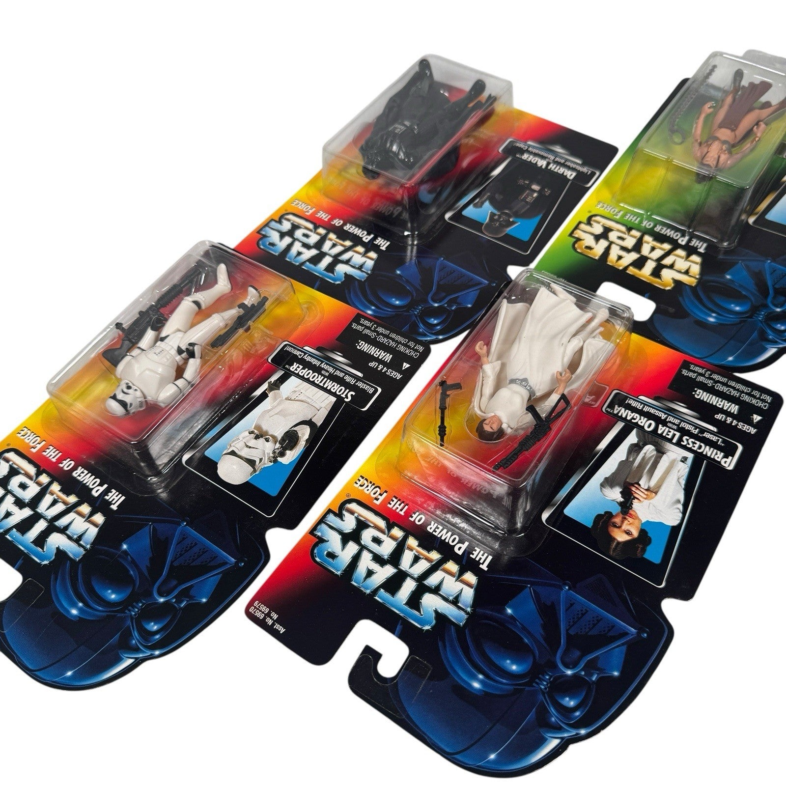 Star Wars Power Of The Force POTF Figure Lot of 4 Darth Vader & More Long Saber