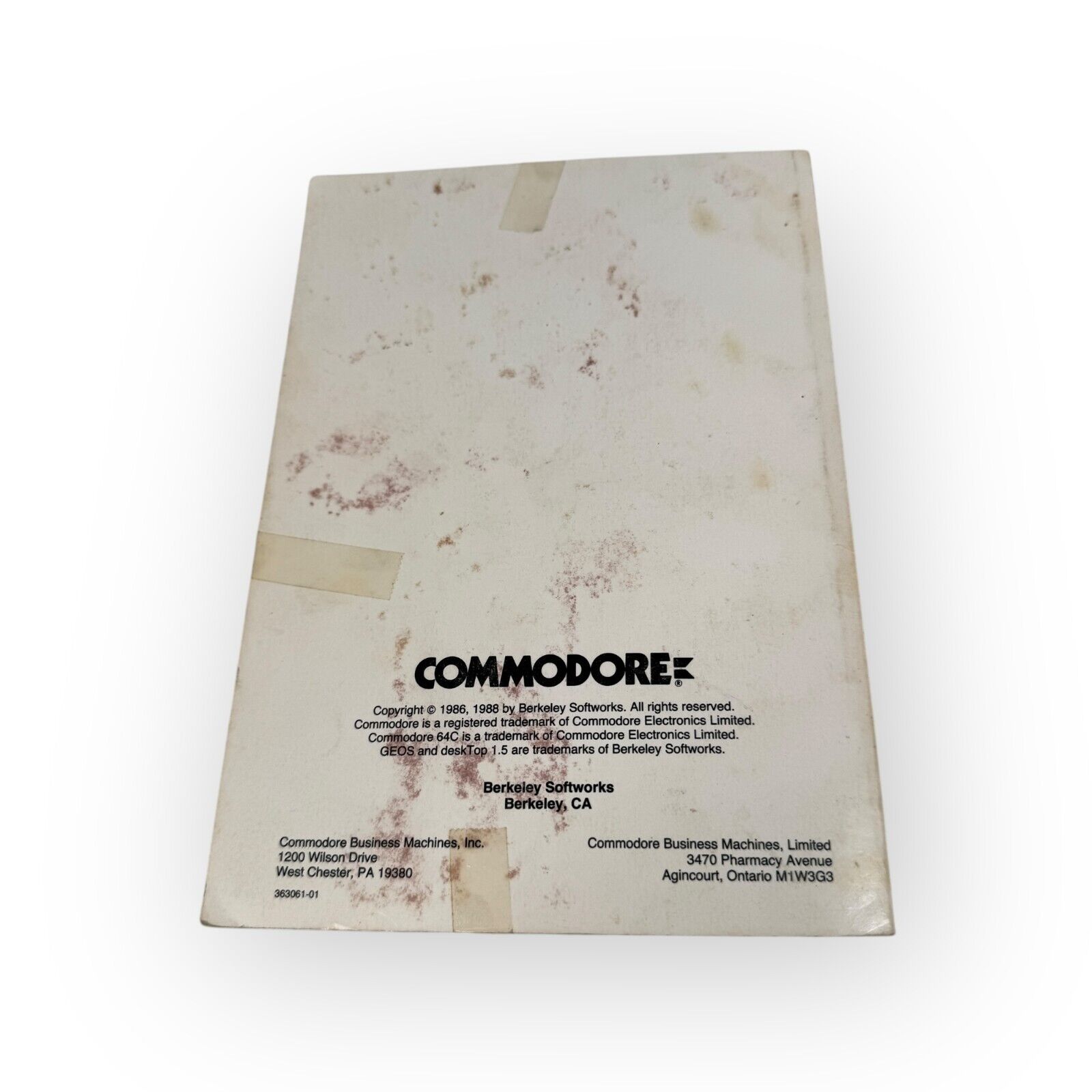 GEOS DeskTop v. 1.5 Commodore 64 OS User's Manual & 5.25" Disc w/ Work Disc