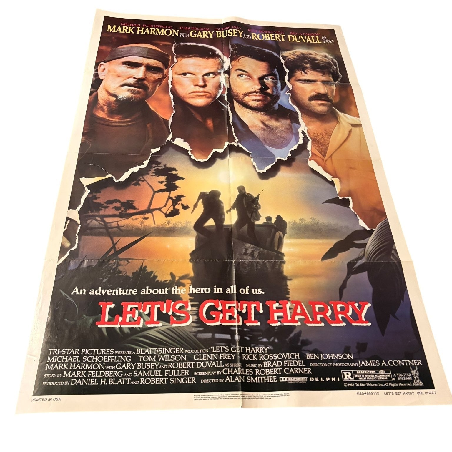 Let's Get Harry 1986 One Sheet Movie Poster Gary Busey Robert Duvall War Movie