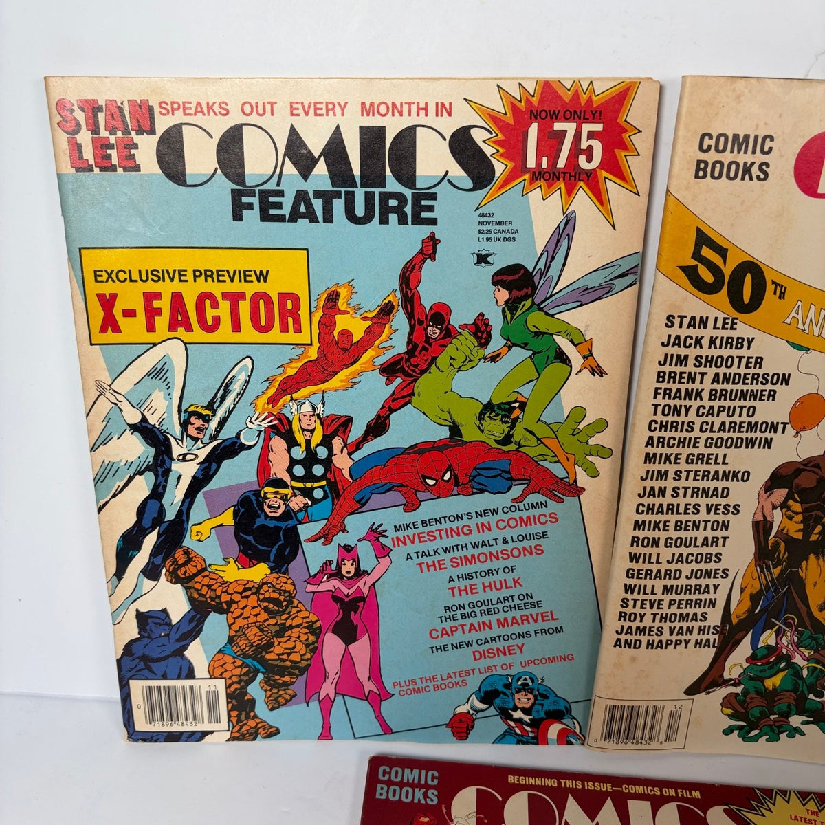 Stan Lee Comics Feature Magazine Lot (3) X-Factor Blue Beetle 50th Anniversary