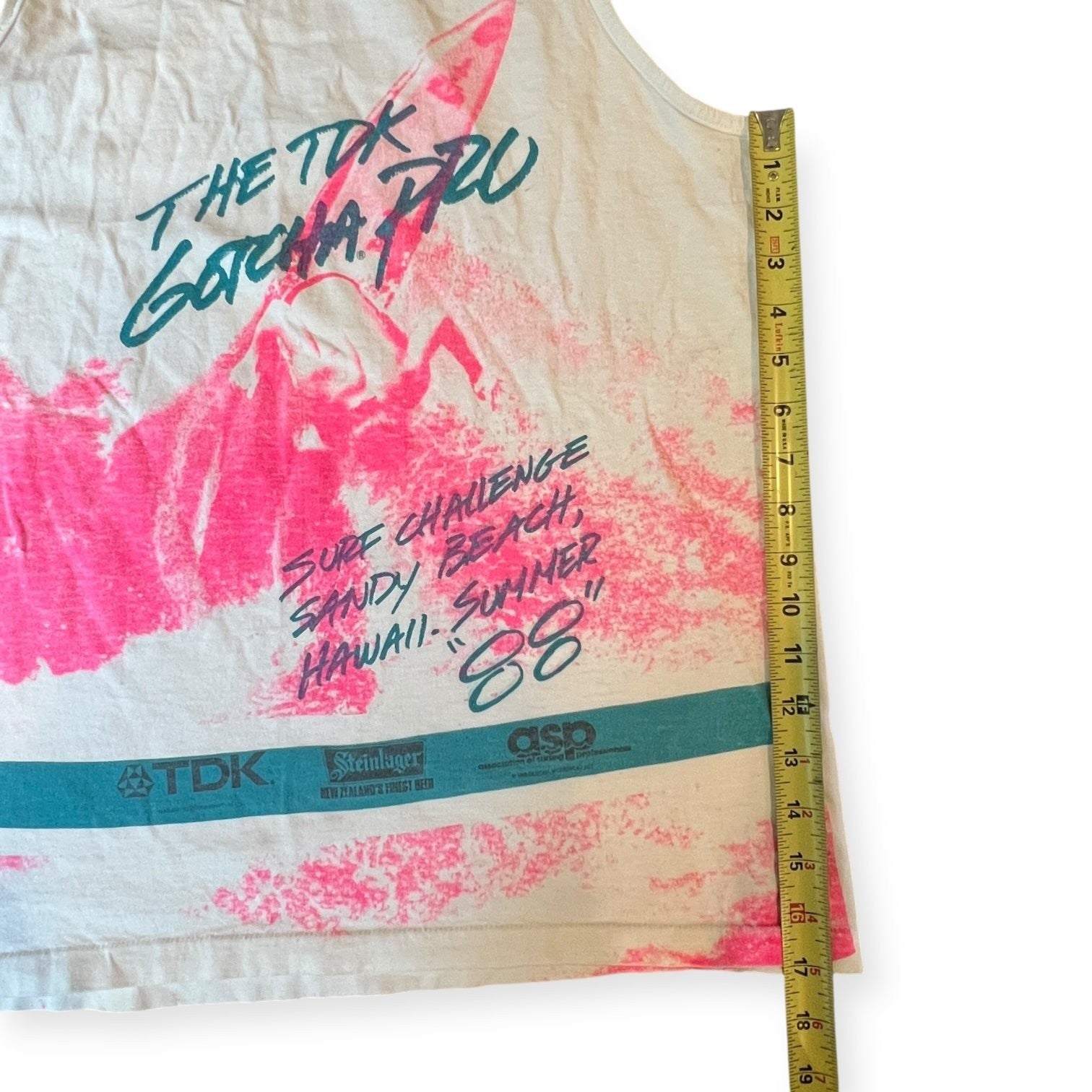 Vintage Gotcha Pro Men's Tank Top White Size M NO TAG Surf 1988 Hawaii (Dry Rot)