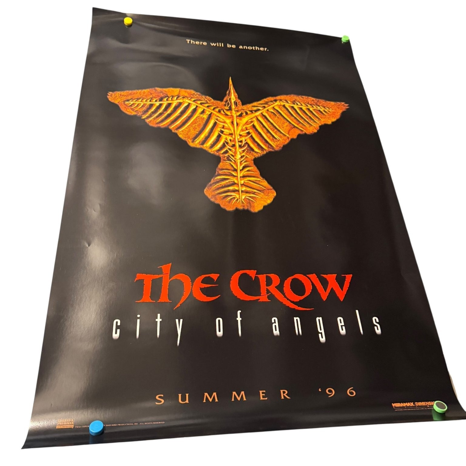 Vintage The Crow City of Angels 1996 One Sheet Movie Poster 27x40 Double Sided