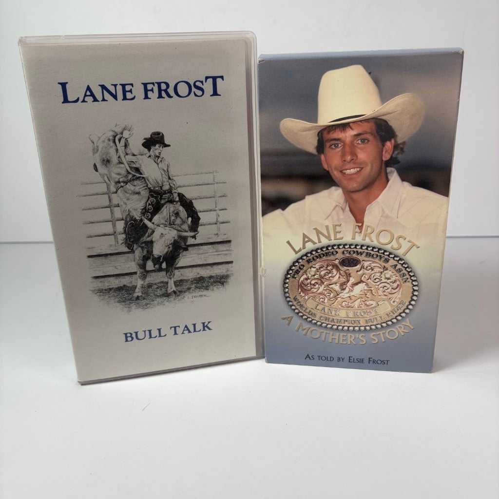 Lane Frost VHS Lot Bull Talk & A Mother's Story Rodeo Bull Riding Cowboy 2 Tapes