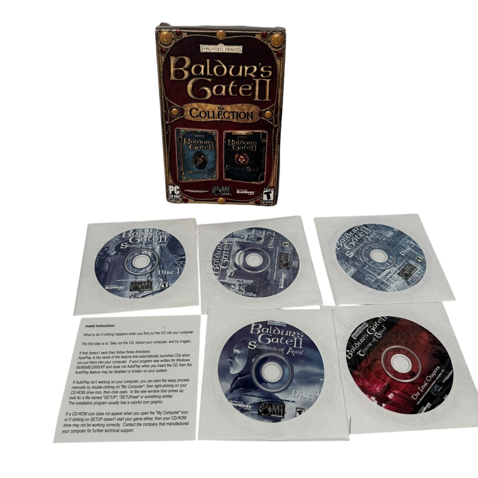 Baldur's Gate II The Collection 5-Disc Collection AD&D PC Game RPG