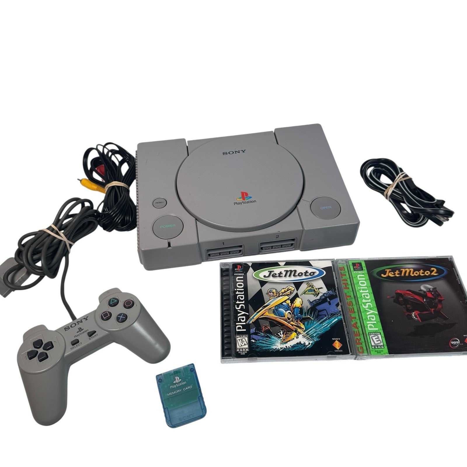 PlayStation 1 PS1 SCPH-9001 System Bundle w/ Jet Moto 1 & 2 And Memory Card