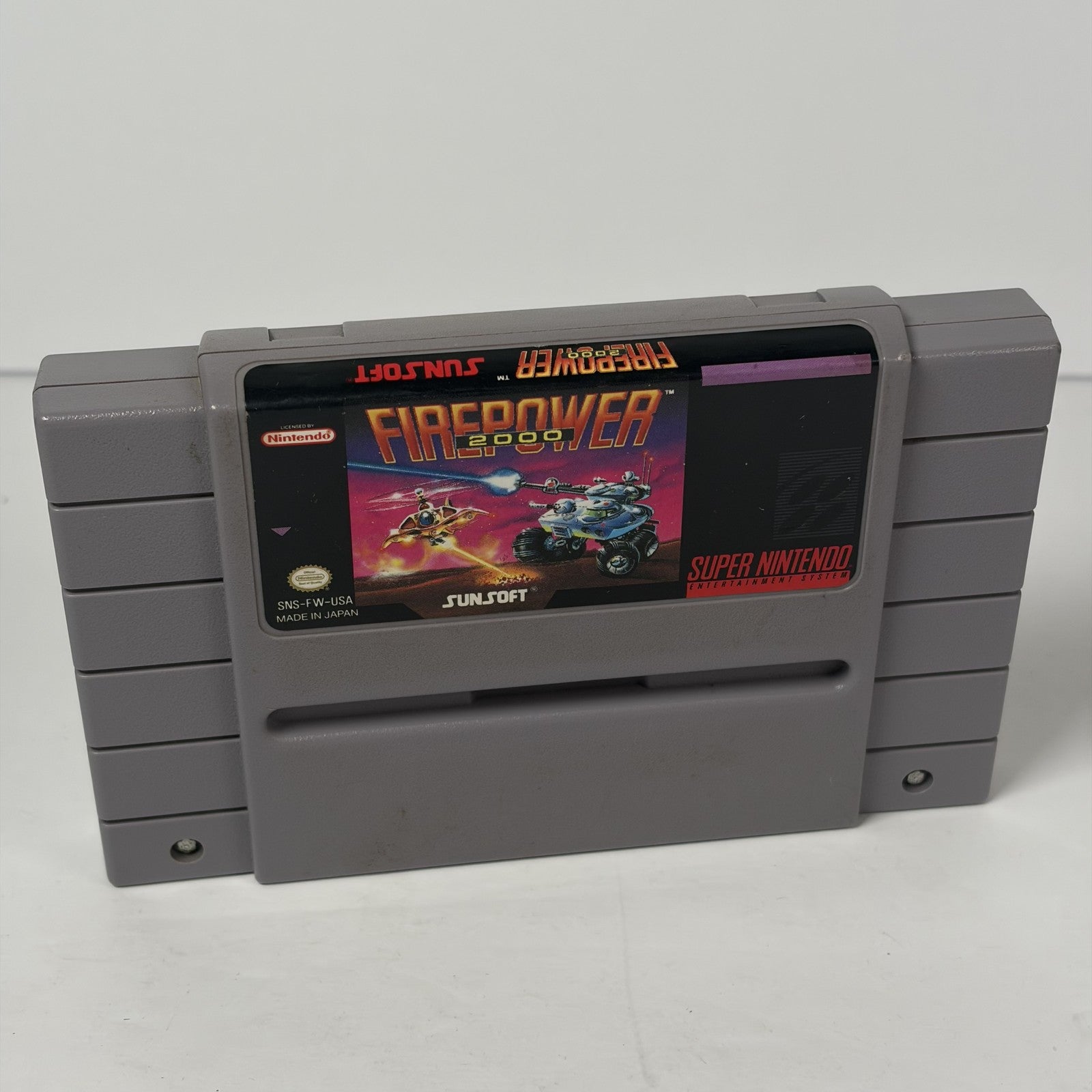 Firepower 2000 Super Nintendo SNES Game Cartridge Sunsoft Shooter Authentic