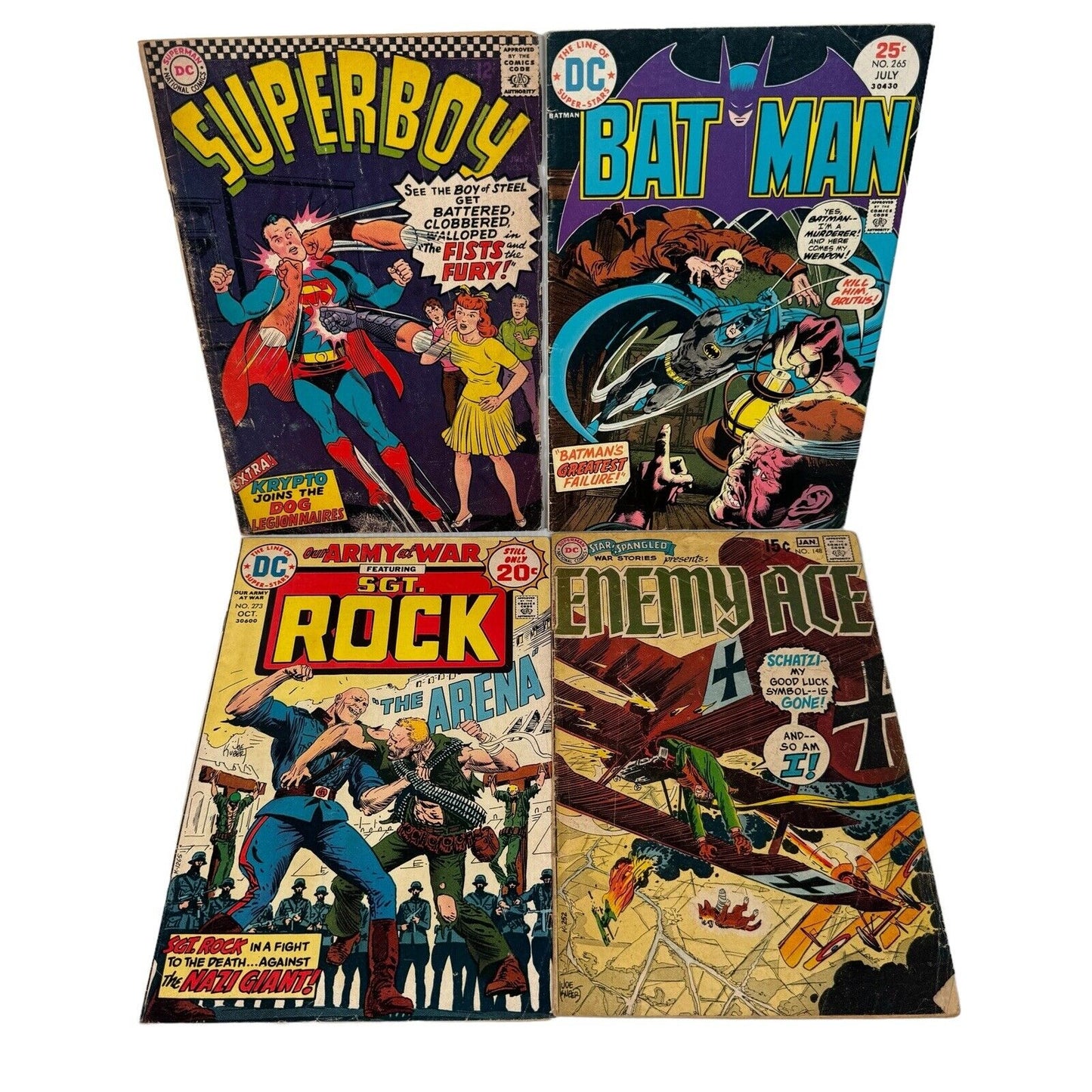 Lot Of 9 Silver And Copper Age Comics 12 Cent 15 Cent DC Comics Batman Superman