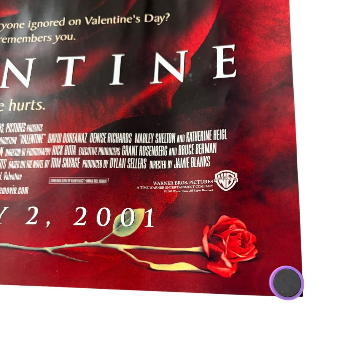 Valentine 2001 Promotional Movie Poster Horror David Boreanaz Katherine Heigl