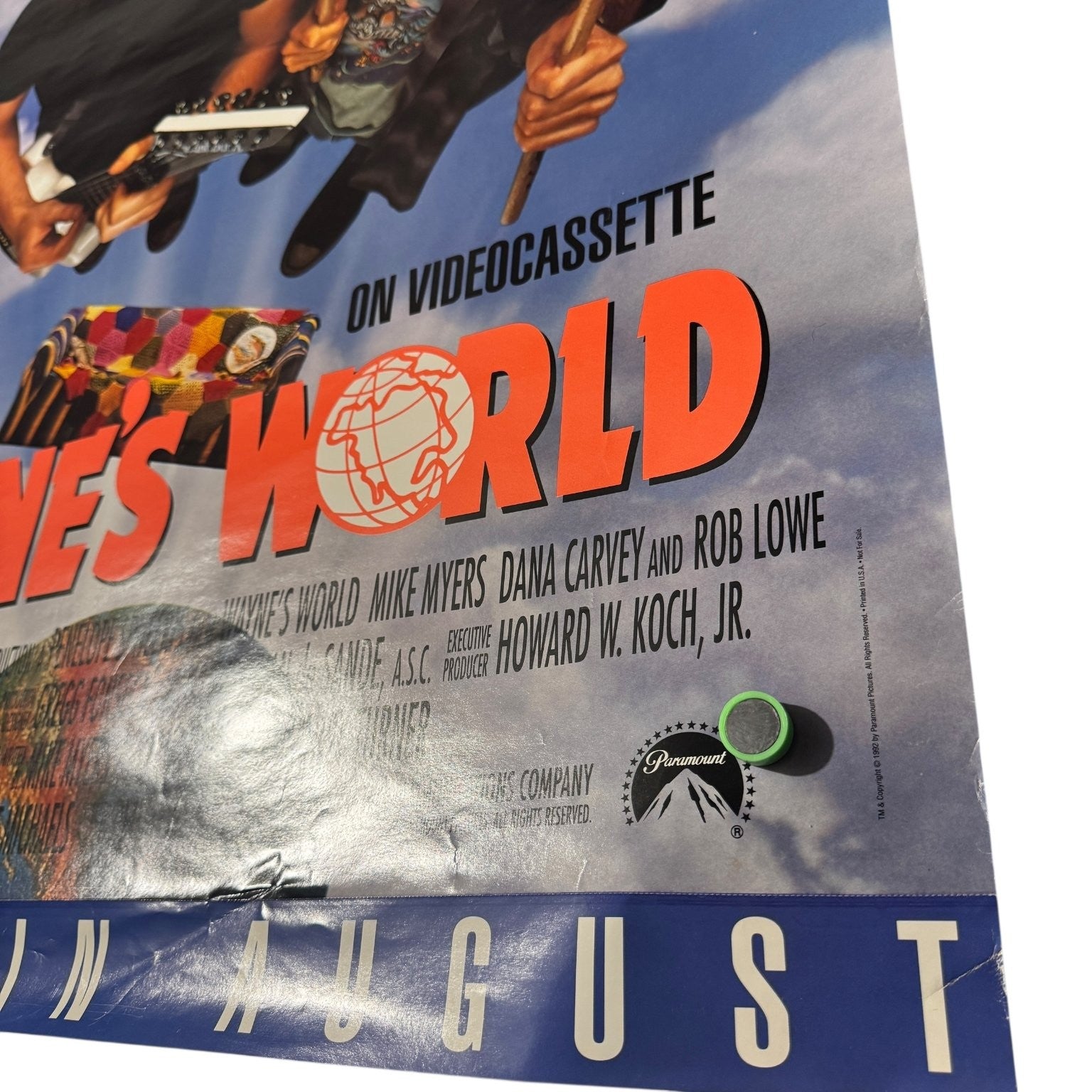 Vintage Wayne's World 1992 Video Store Poster Paramount Comedy 27"x41"