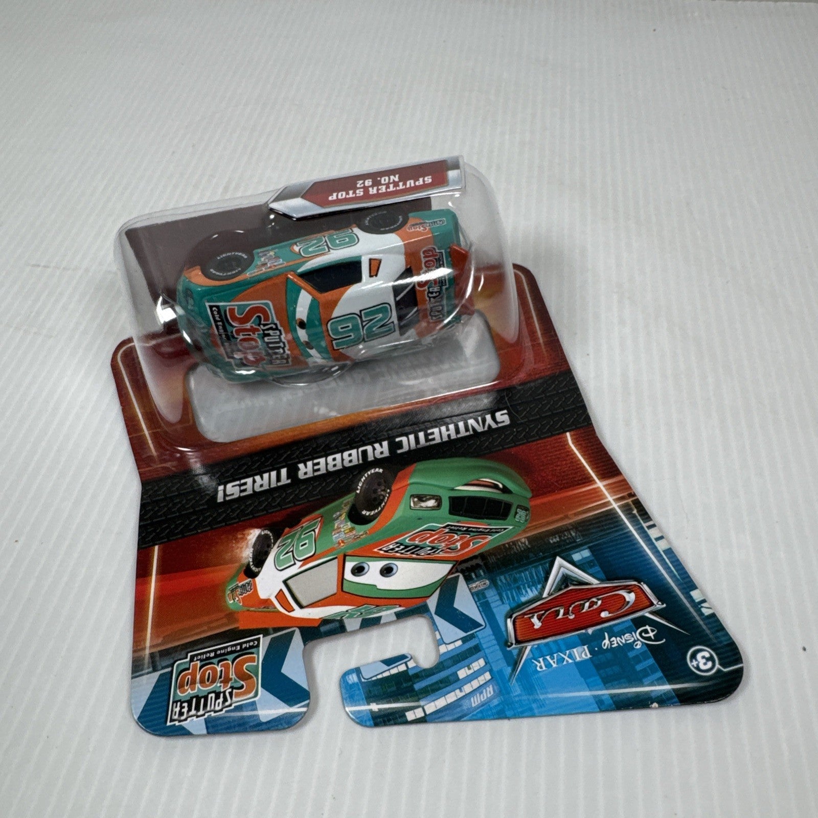 Disney Pixar Cars Sputter Stop No. 92 Synthetic Rubber Tires Kmart 2008 New