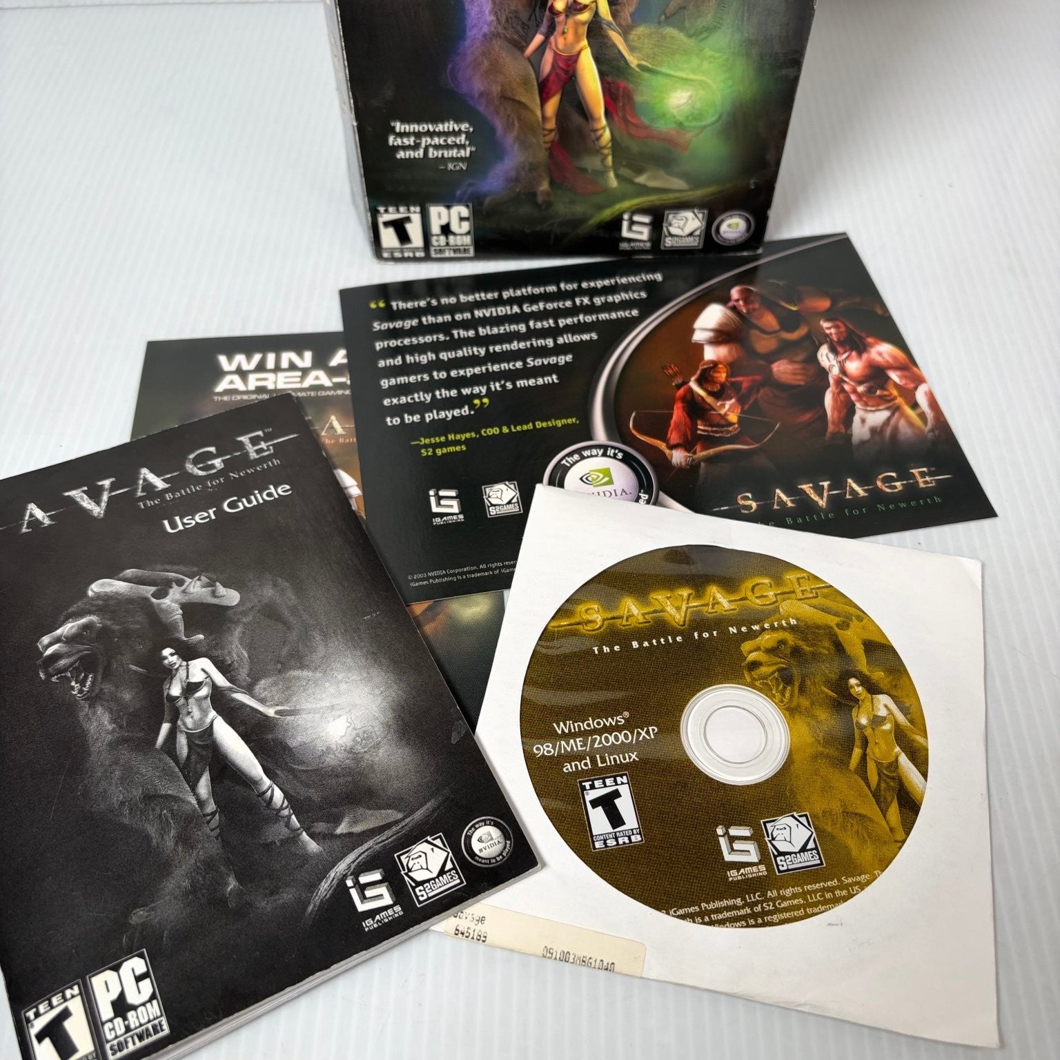 Savage: The Battle for Newerth PC CD-ROM Video Game MMO RTSS Double Gate Fold