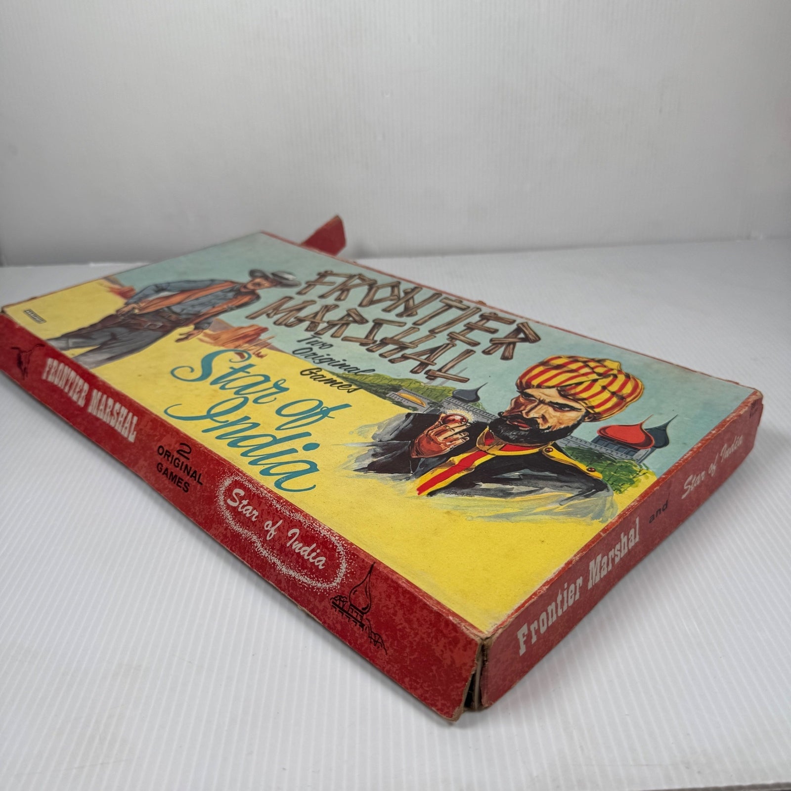 Frontier Marshal & Star Of India Vintage Double Sided Board Game Set in Worn Box