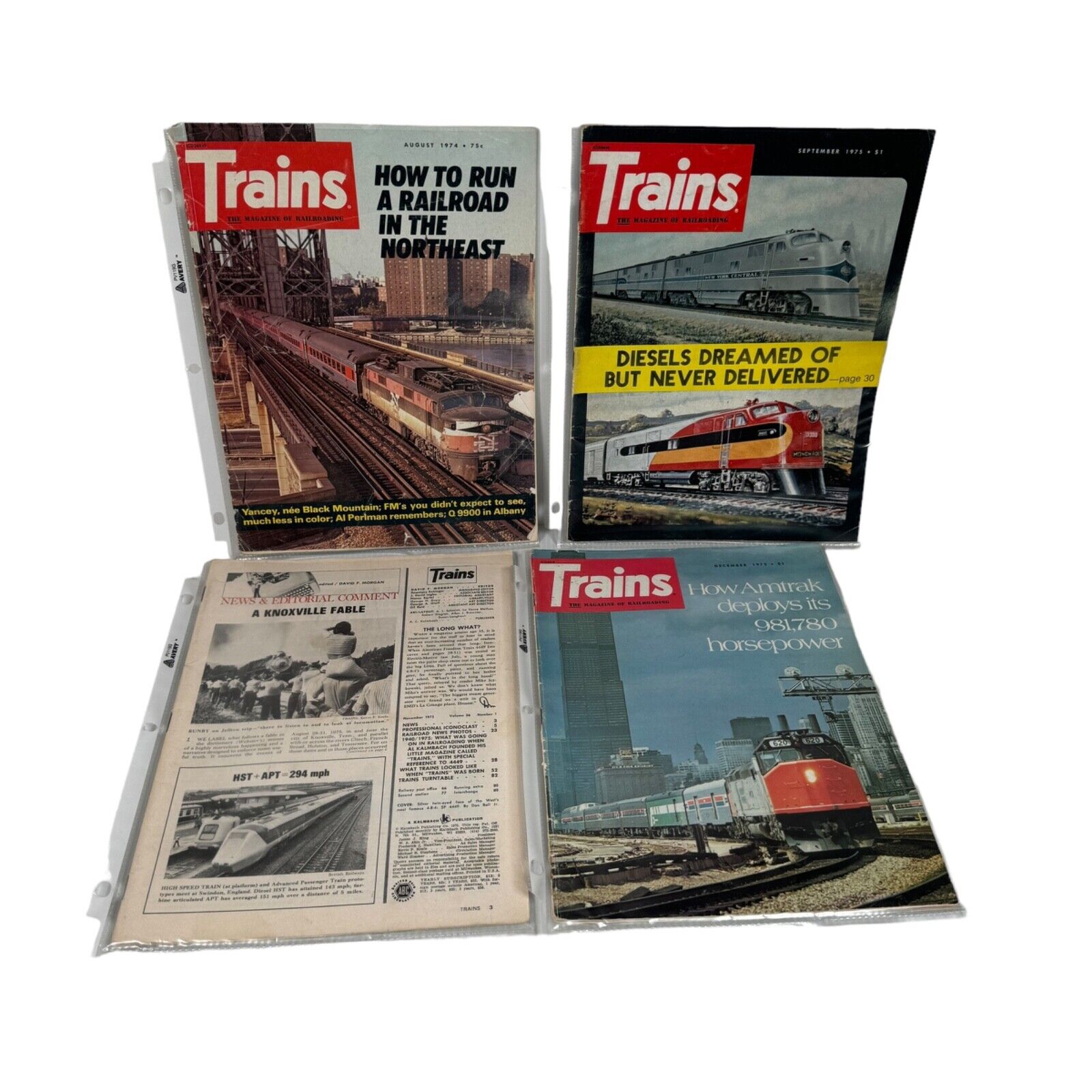 TRAINS The Magazine of Railroading Lot of 1975 Backissues, 9 Issues