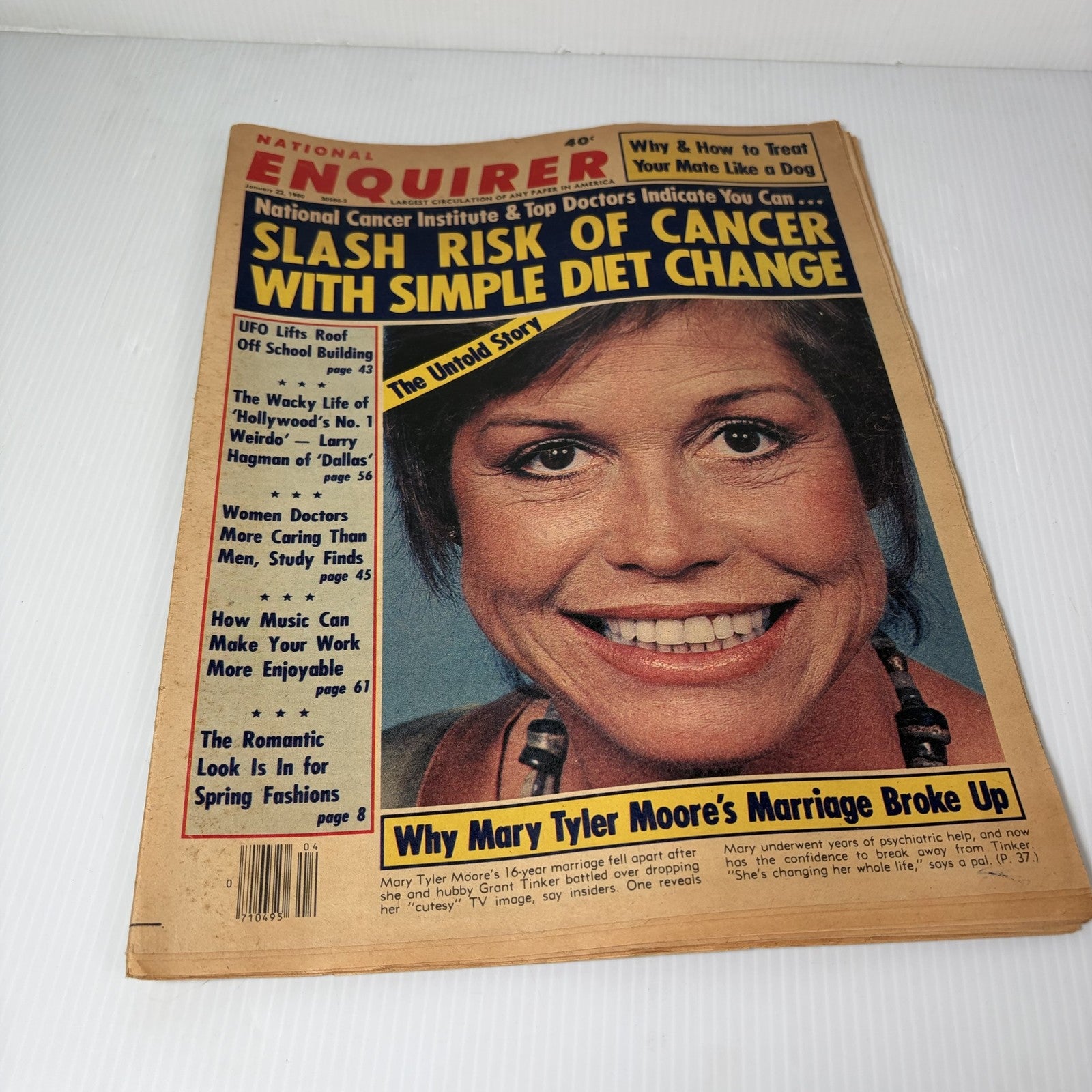 National Enquirer Magazine April 22, 1980 Mary Tyler Moore Cancer Diet UFOs