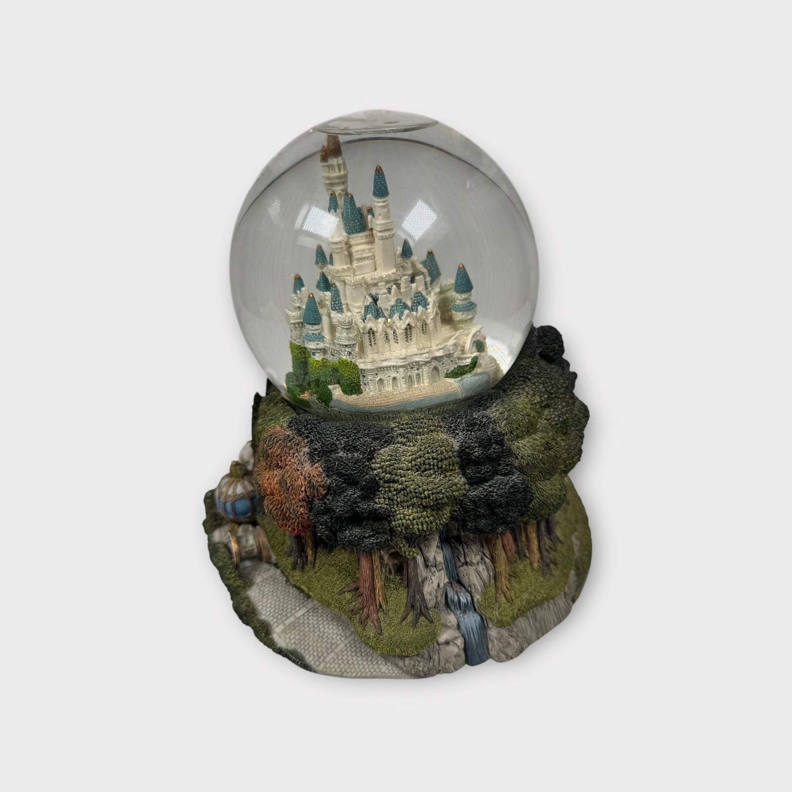 Disney Cinderella Castle VTG Musical Snow Globe So This Is Love w/ Detailed Base