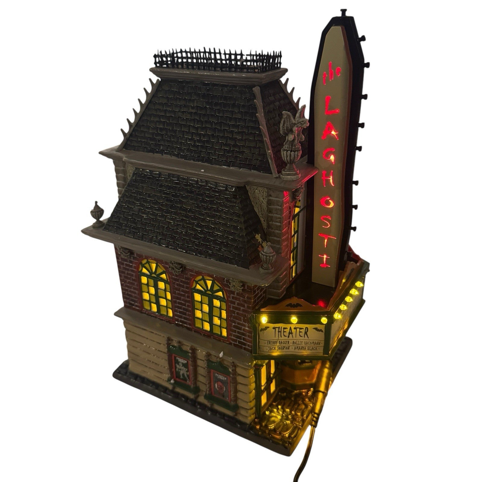 Department 56 Snow Village Halloween LaGhosti Movie Theater 55374 Tested Working