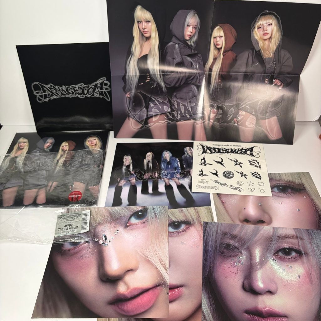 aespa The 1st Album Armageddon CD Target Exclusive Poster Photos Tattoo Set