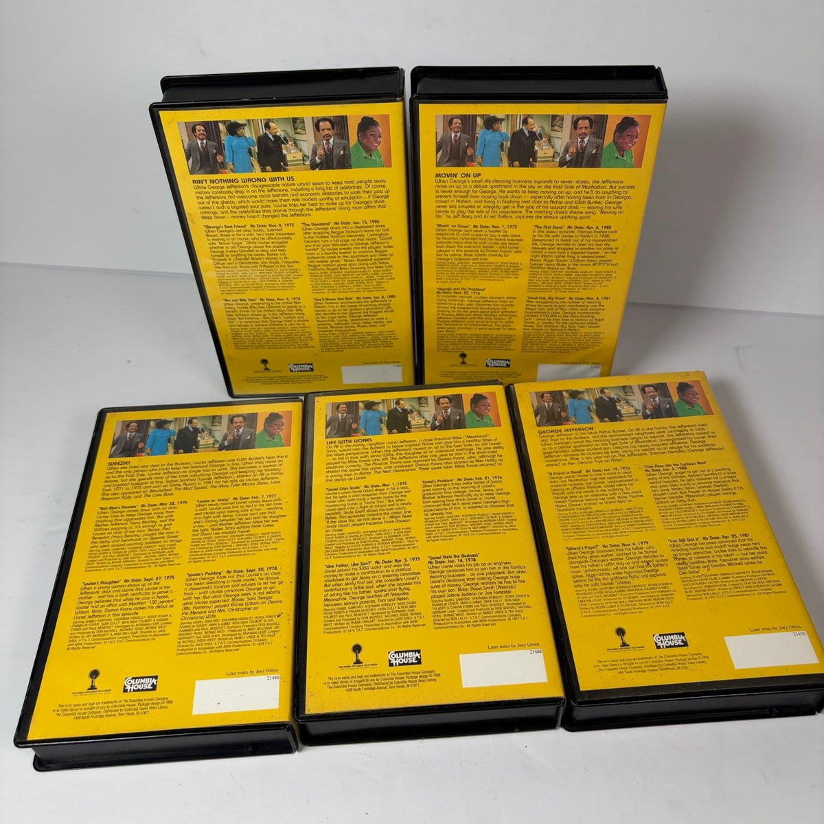 The Jeffersons VHS Lot of 5 Comedy TV Series Collectors Edition Columbia House