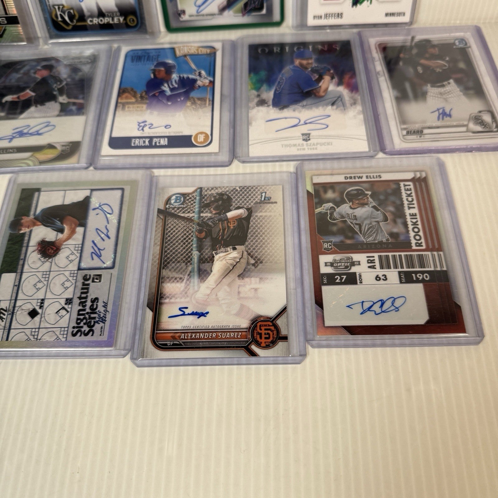 Lot Of 12 Baseball Autograph & Relic Cards Ryan Jeffers, Erick Pena & More