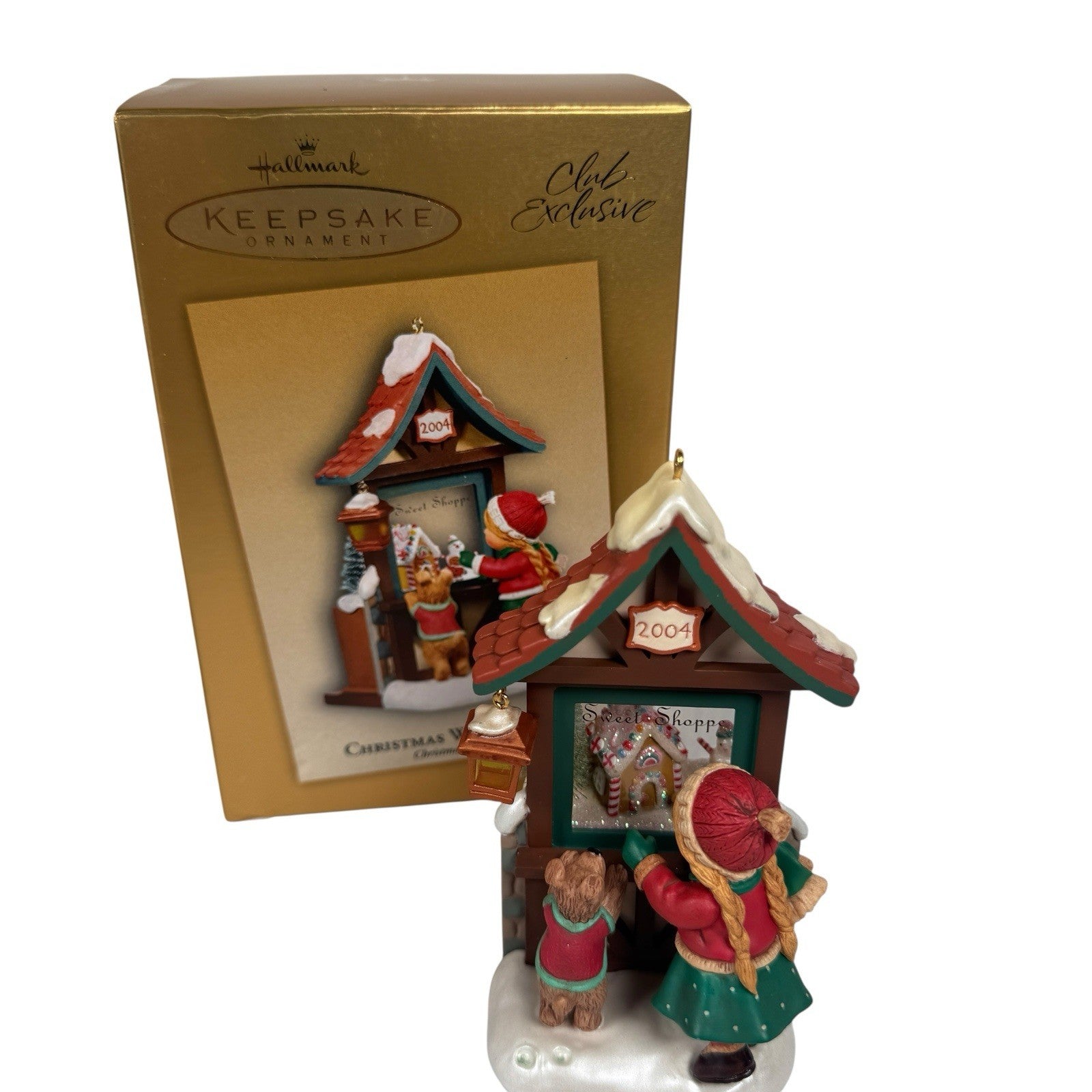 Lot Of 2 Hallmark Club Exclusive Ornaments Plotting The Course Christmas Window